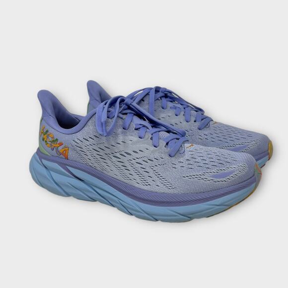 Hoka Shoes - Hoka Clifton 8 Athletic Running Shoes in Baby Lavender/Smoke Green Size 7.5B